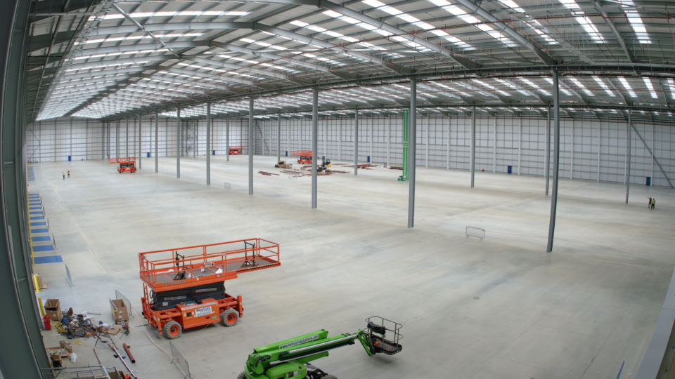 Large warehouse cleared before installation of racking