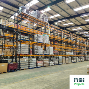 Enterprise Foods warehouse racking installation completed by NSI Projects